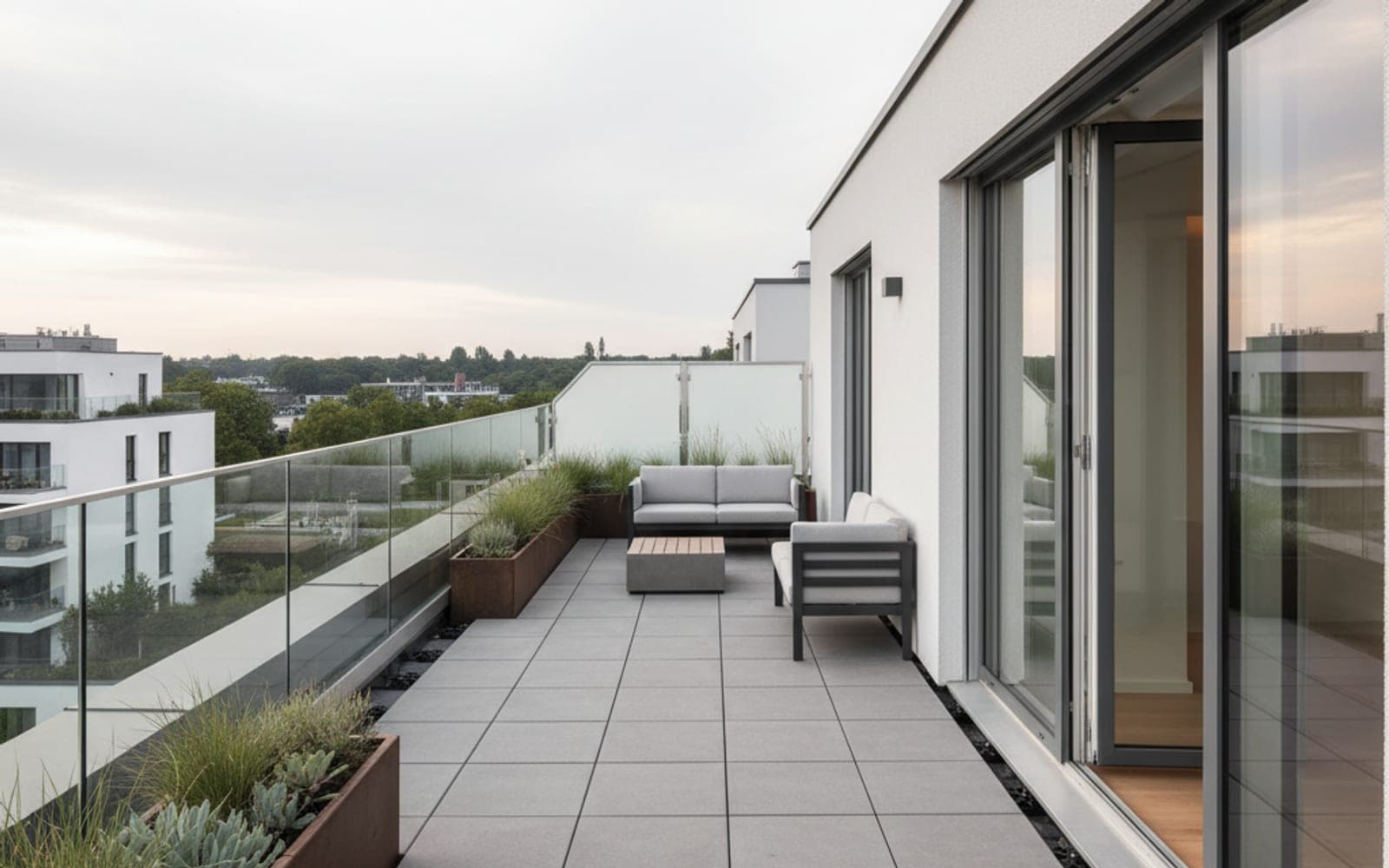Dachterrasse über Wohnraum