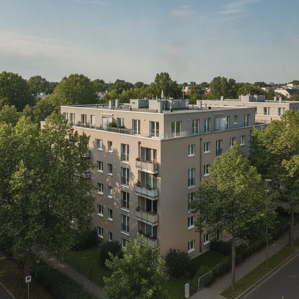 Mehrfamilien-Wohnanlage mit Flachdach in urbaner Lage